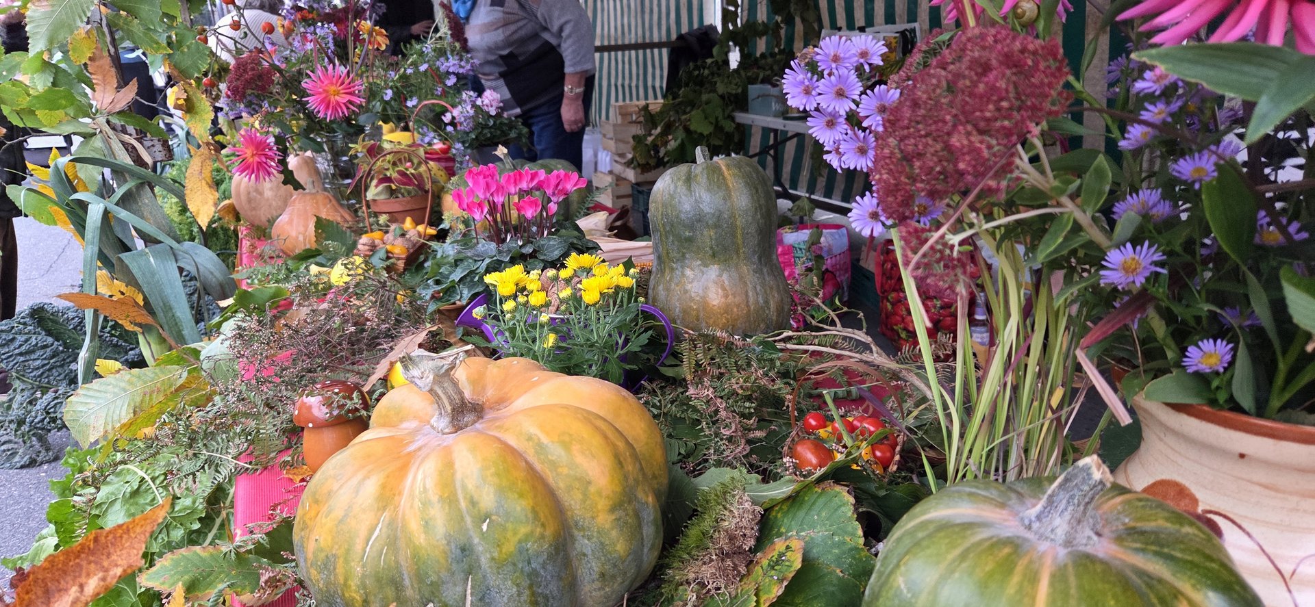 Membres de l'association présentant leurs productions lors de la Fête de la Pomme